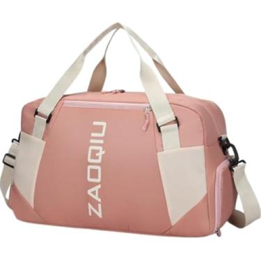 Imagem de Bolsa Mala de Mão 10kg Viagem Academia Bordo Grande Avião – Compartimento para Tênis, Área Seca e Molhada, Alça Ajustável, Ideal para Viagens e Academia (Rosa)
