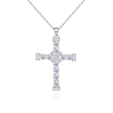 Imagem de ACECHA Colar de cruz de ouro para mulheres, pingente de cruz CZ banhado a ouro, colares delicados de crucifixo de fé, presente de joia para mãe, esposa, mulheres, Natal, aniversário, common, Latão