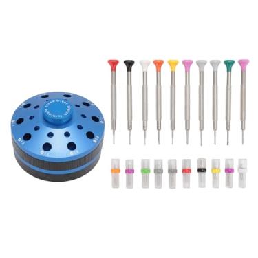 Imagem de Conjunto de 10 chaves de fenda de relojoeiro com 20 cabeças de substituição extra, kit de chave de fenda de precisão de tamanhos diferentes para joalheiros (azul)