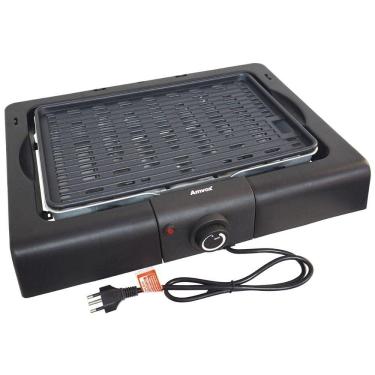 Imagem de Churrasqueira Elétrica Grelha Uso Doméstico Portátil Com Bandeja Alça Antitérmica Amvox ACH 2000 New- 1700W (220)