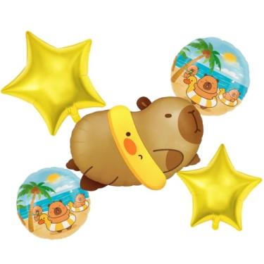 Imagem de Kit 5 Balao Capivara 3D Cartelado – 25 Modelos Temáticos Decoração de Festa, Painel e Mesa Infantil – Foil Premium Luma Festas