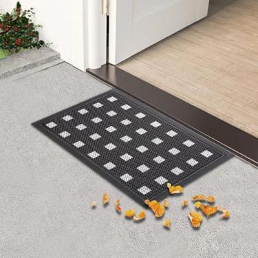 Imagem de Tiamo Tapete de porta 75 x 43 cm à prova d'água antiderrapante para apartamentos/espaços pequenos, tapetes de entrada de borracha resistente, suporte interno e externo, capacho frontal para todos os