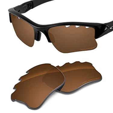 Imagem de Tintart Lentes de substituição de desempenho para óculos de sol ventilados Oakley Flak Jacket XLJ, polarizadas, gravadas - tungstênio dourado