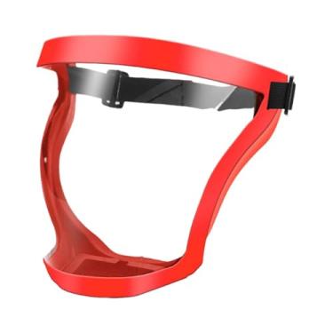 Imagem de shamjina Protetor facial para moer e cortar máscara facial multiuso à prova de vento portátil transparente antipoeira para capina decoração de casa, Moldura Vermelha
