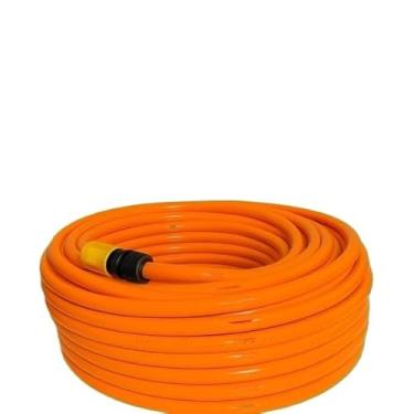 Imagem de Mangueira De Jardim Siliconada Kit Completo Reforçada 50 30 25 20 15 10 7 1 Metros Laranja Resistente Anti Torção(10 Metros)