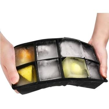 Imagem de Forma De Gelo Silicone 5 * 5 Cubo Grande 4/6/8 Cubos Drink Whisky Top Flexível E Resistente(4,Forma com 8 cubos)