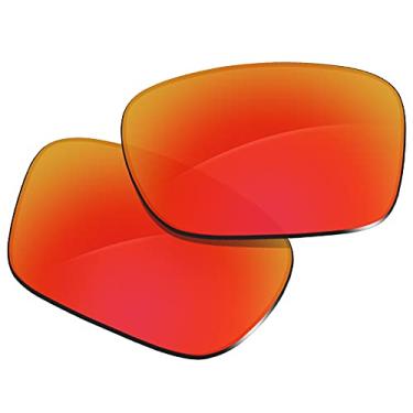 Imagem de Glintbay Lentes de óculos de sol de substituição 100% precisas para Oakley Holbrook XXL OO9487 61 mm - Espelhado vermelho fogo polarizado