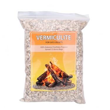Imagem de VKQ Grânulos de vermiculita para conjuntos de troncos de gás, lareira a gás, grânulos de vermiculita cama de brasa (340 g)