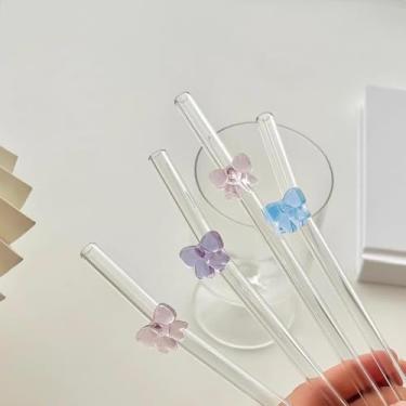 Imagem de Canudos de substituição para Stanley, elegantes canudos de vidro, reutilizáveis para suco, smoothie, coquetel e café gelado, pode ser lavado na lava-louças (conjunto de 3)