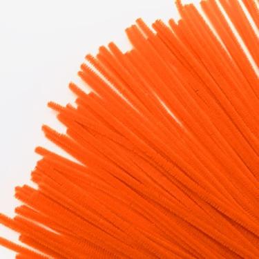 Imagem de Limpadores de cachimbo laranja, 100 peças, limpadores de cachimbo para artesanato, hastes de chenille para projetos de decoração DIY, LCS.