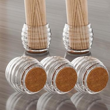 Imagem de 4 pçs/conjunto de almofadas antiderrapantes pernas de cadeira de silicone fofo pote de mel móveis sofá mesa tampas de perna anti-ruído meia proteção para pés (transparente, G, 3,5 x 4,5 x 4,5 cm)