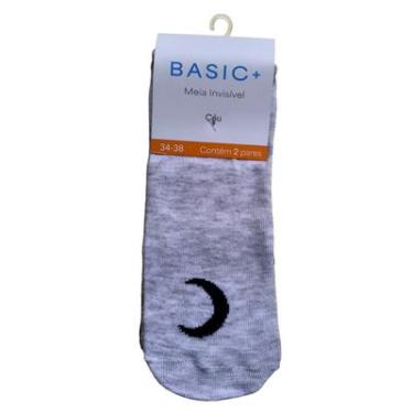 Imagem de Conjunto com 2 Pares de Meias, Modelo Super Invisivel, , Tamanho Adulto 34-38, Basic+ Estrela e Lua