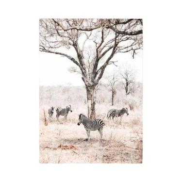 Imagem de Pôster De Animais Tropicais Em Beje, Arte De Parede Em Lona, Elefante,