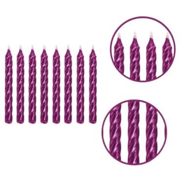 Imagem de Vela espiral metalizada c/08un. - Silverfestas, Rosa