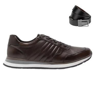 Imagem de Kit Sapatênis Democrata Denim Grow Masculino + Cinto