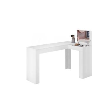 Imagem de Penteadeira De Canto em L Branco Maquiagem Jóia Bijuteria Nicho (Branco)