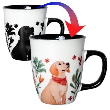 Imagem de Asmwo Caneca de arte engraçada mágica sensível ao calor que muda de cor grande café chá cachorro canecas de porcelana para mulheres mãe avó presentes 473 ml