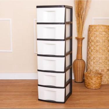 Imagem de Gaveteiro Cômoda Organizador De Chão Multiuso Modular Desmontável 3/6 Gavetas Branco(6)