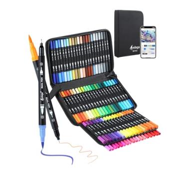 Imagem de AEDAGA Canetas de Pincel de Ponta Dupla Numeradas de 80 Cores com Aplicativo Gratuito, Canetas de Pontas Finas e de Pincel para Adultos e Crianças, Marcadores de Coloração para Livro de Colorir Bullet