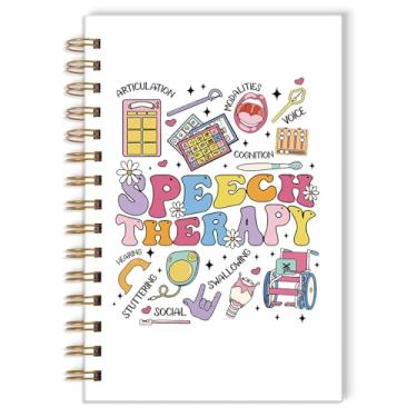 Imagem de Wxiben Caderno espiral do terapeuta da fala - presentes para fonoaudiólogos Boho para mulheres, presente SLP, caderno espiral, caderno de linguagem patologista, diário de saúde mental para SLP 14 x 21