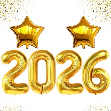 Imagem de Conjunto de balões grandes, 1022 de ouro 2022 - decorações de feliz ano novo 2022 | artigos para festa de ano novo 2022 | decorações NYE 2022 | balões números 2022 para decorações de ano novo, véspera de ano novo 2022