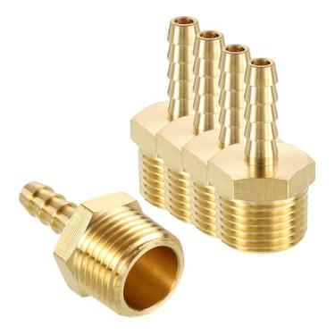 Imagem de HARFINGTON 5 peças 1/20.3 cm a 3/20.3 cm NPT mangueira de latão macho encaixe de farpa emendador de metais para impressão 3D, compressor de ar, máquina CNC, matrizes