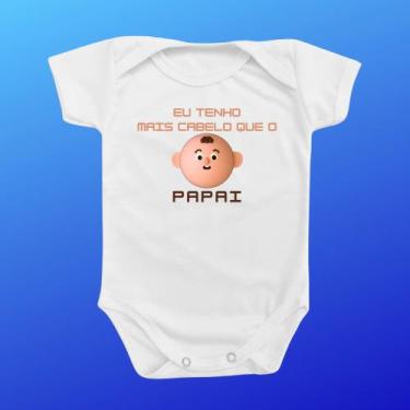 Imagem de Roupinha Body de Bebê Temático Eu Tenho Mais Cabelo do que o Papai Car