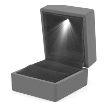 Imagem de Caixa De Presente Colar Anel Com Pingente De LED de luxo, Caixa De Joias De Veludo Organizador Para Pedido De Casamento, Casamento, Aniversário, Dia Dos Namorados