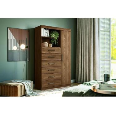 Imagem de Cômoda Santos Andirá Marabá 1 Porta 6 Gavetas Jatoba