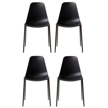Imagem de Kit 4 Cadeiras Miami Com Assento Em Polipropileno Fratini Preto