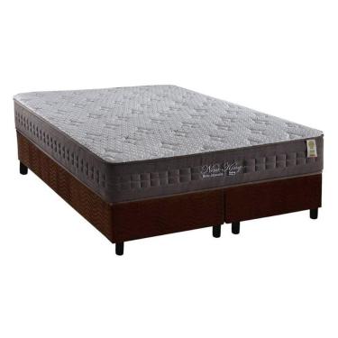 Imagem de Cama Box Queen: Colchão Molas Masterpocket Ensacadas Anjos New King + Base Marrom(158X198)