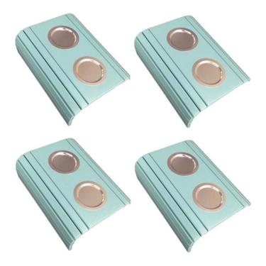 Imagem de Kit 04 Esteira Laqueada Sofá Azul Bebe