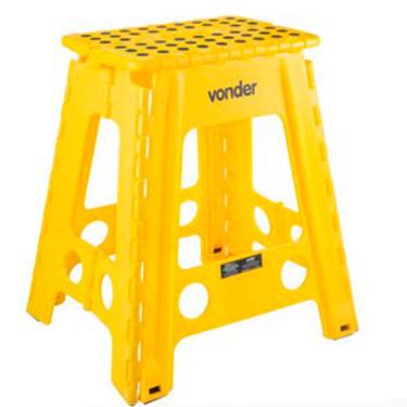 Imagem de Banqueta Plástica Dobrável 450mm Amarela Vonder