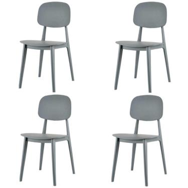 Imagem de Kit 4 Cadeiras Cátia Rivatti Em Polipropileno Cinza