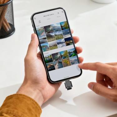 Imagem de Leitor de cartão micro SD tipo C com chaveiro, leitor de memória USB C para TF/Micro SD/SDHC/SDXC OTG, adaptador de leitor de cartão tipo C compatível com MacBook Windows Lixus Samsung Galaxy - cinza