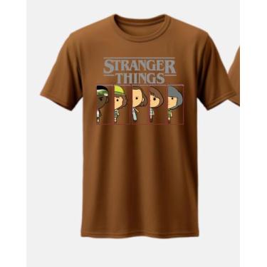 Imagem de camiseta stranger things 100% algodao unissex - kyros, Marrom, M
