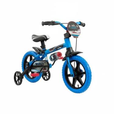 Imagem de Bicicleta Infantil Nathor Veloz Aro 12 com Rodinhas  3 a 5 Anos  Azul 