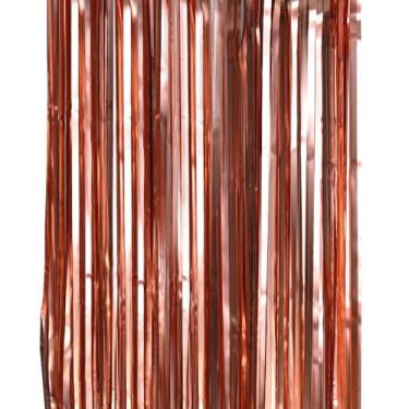 Imagem de Cortina Metalizada para Decoração de Festas, 1m x 2m, Rose Gold