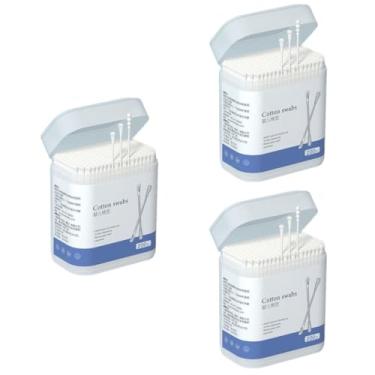 Imagem de Kisangel 3 caixas de algodão duplo cotonete de algodão para orelha de bebê, 600 peças de palitos de papel para limpeza de cera