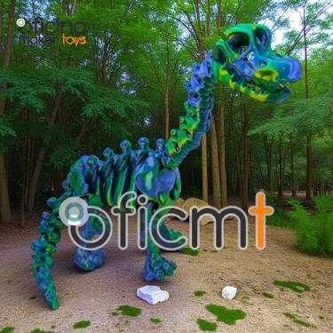 Imagem de Braquiossauro Esqueleto Articulado com Graveto Brinquedo Jurassic Fóss