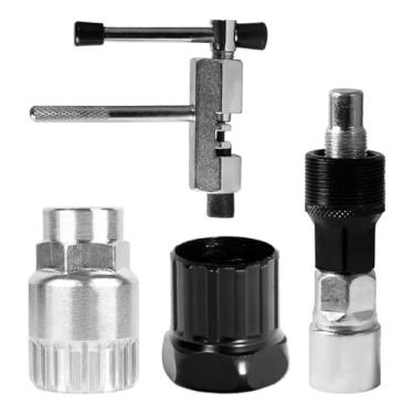 Imagem de CHICHIYANG Kit de ferramentas de bicicleta Removedor de suporte inferior estriado 20T 8/9/10 velocidades disjuntor de corrente quadrado cônico extrator de manivela