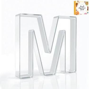 Imagem de Bandeja preenchível com letras de charcutaria acrílica de 25,4 cm, pratos de servir reutilizáveis em formato de número do alfabeto para tábua de charcutaria, frutas, doces, bolos, decoração de festa