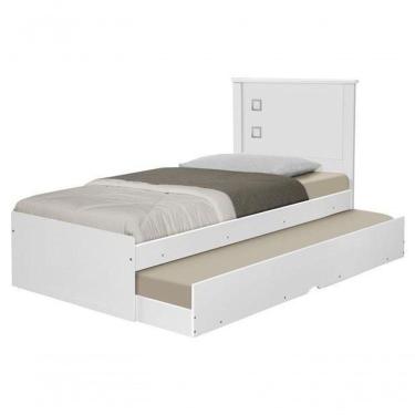 Imagem de Cama Solteiro Barcelona Branco E Preto Com Cama Auxiliar - Tebarrot