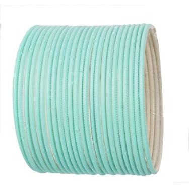 Imagem de Touchstone Pulseira indiana de Bollywood cor pastel coleção lindamente feita à mão escolha ocidental designer pulseiras de joias. Conjunto de 24., Indian Size 2.8 - Dia 2.5 in - Circ 7.8 in, Metal, Sem pedras preciosas