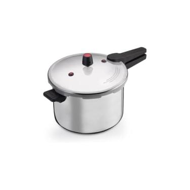 Imagem de Alumíbio Panela de Pressão, Alumínio Polido, 10 Litros, 28cm x 25cm, com Sistema de Travamento e Válvula de Segurança
