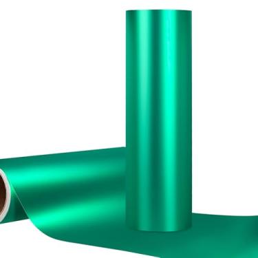 Imagem de WRAPXPERT Vinil permanente verde metálico, rolo de vinil verde acetinado fosco de 30,5 cm x 5 pés para decoração de casa ao ar livre, compatível com máquina de corte