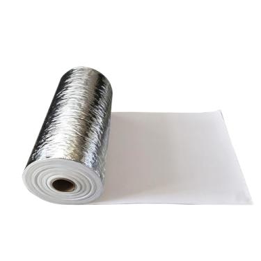 Imagem de CFMAIF Cobertor de fibra cerâmica com revestimento de folha de alumínio, escudo térmico de 1260 °C, isolamento à prova de fogo para industrial, automotivo, forno (tamanho: 1220 mm x 20 m, cor