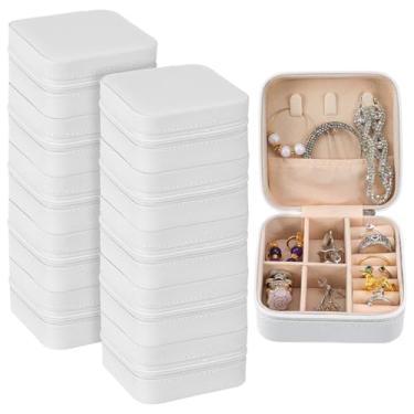 Imagem de MAQUITA Estojo de viagem com 10 peças, presentes de dama de honra, organizador de viagem portátil de veludo, pequena caixa de joias para madrinha de casamento, caixa de presente mini armazenamento