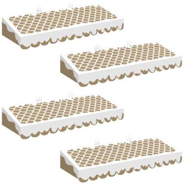 Imagem de Boao Pacote com 4 decorações de toldo de circo listradas 3D toldo de papelão decoração de parede de carnaval lembrancinhas de festa de circo para suporte de limonada padaria sorvete caminhão quadro de