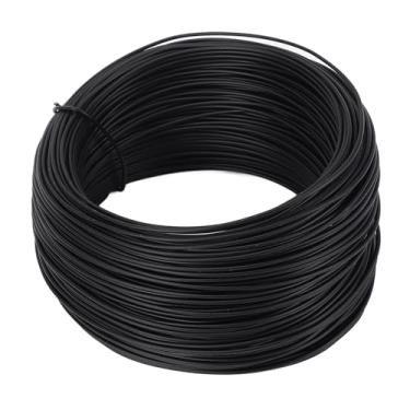 Imagem de Garosa 0,75mm 50m PVC Revestido de Ferro Galvanizado Rolo de Fio de Amarração para Barra de Reforço de Ligação e Cabos de Fibra óptica Fio de Construção à Prova de Ferrugem Cortável (BLACK)